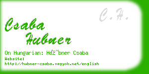 csaba hubner business card